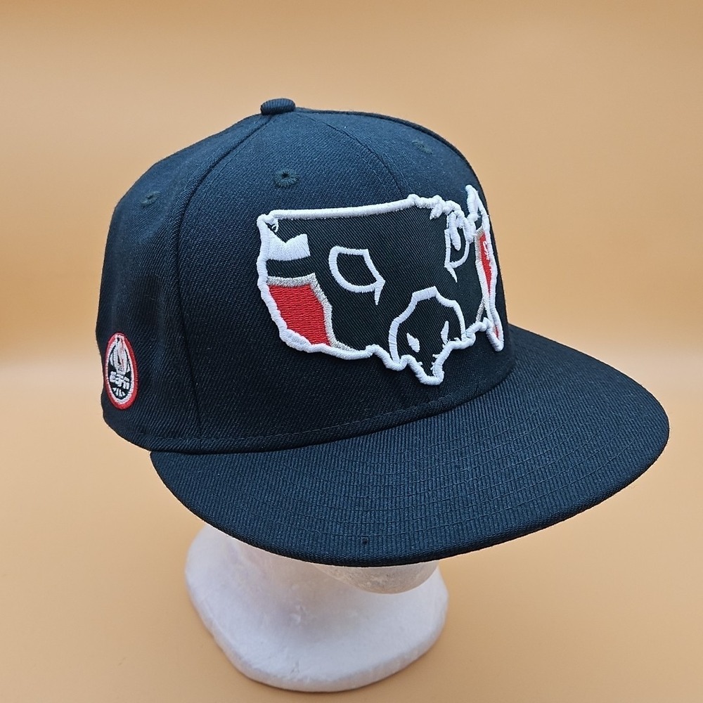RARE Milwaukee Bucks Hat‎ Cap New Era Fitted Size 7 1/4 USA Map Logo ESPN Green